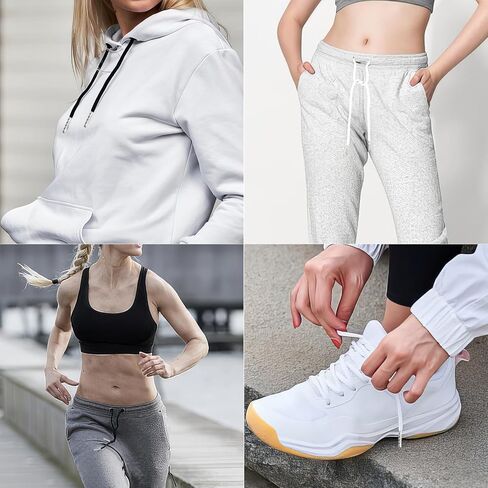 12 Pcs Drawstring Cord, 53 Inch Hoodie String Replacement, Draw String with Threader Tool for Sweatpants Pants (Black/White) in Saudi Arabia