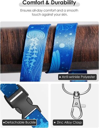 5 حزمة حبل الرحلات البحرية مع تصميم مخلوق المحيط ، حبل سفن سياحية مع حاملي شارات هوية مقاومة للماء لجميع خطوط الرحلات البحرية 2025 ، اخلطي in Kuwait