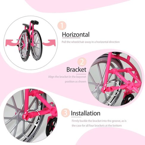 Mini Foldable Doll Wheelchair & Crutches Gift Set – 1:6 Scale Accessories for 12" Fashion Dolls, Realistic Dollhouse Decor with Storage Box for Crafts, Inclusive Play & Dioramas in Saudi Arabia