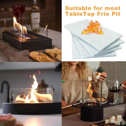 12 Packs Inches Ceramic Wool Wick for Tabletop Fire Pit Extend Burn Time, No Cutting Required, Easy to Use(8×2×0.2in) in Saudi Arabia
