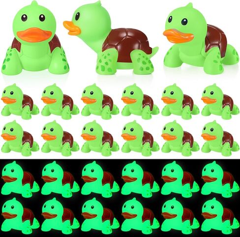 Hydren 24 PCS Turtle Turtle Duck Glow في الظلام اللطيف المظلم Mini Mini Squeaky Sean Sean Rubber Rubber Toys Floating Bathontub Favors for Sea Carnival Swimming Pool Party Decor in Kuwait