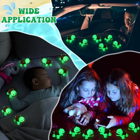 Hydren 24 PCS Turtle Turtle Duck Glow في الظلام اللطيف المظلم Mini Mini Squeaky Sean Sean Rubber Rubber Toys Floating Bathontub Favors for Sea Carnival Swimming Pool Party Decor in Kuwait