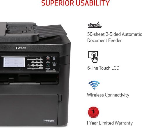 Canon ImageClass MF289DW-أحادي اللون ، دوبلكس ، طابعة ليزر لاسلكية ، طباعة الكل في واحد ، نسخ ، مسح ، فاكس ، وحدة تغذية مستندات تلقائية ، ضمان محدود لمدة عام واحد ، 35 جزء في المليون ، أبيض in Saudi Arabia