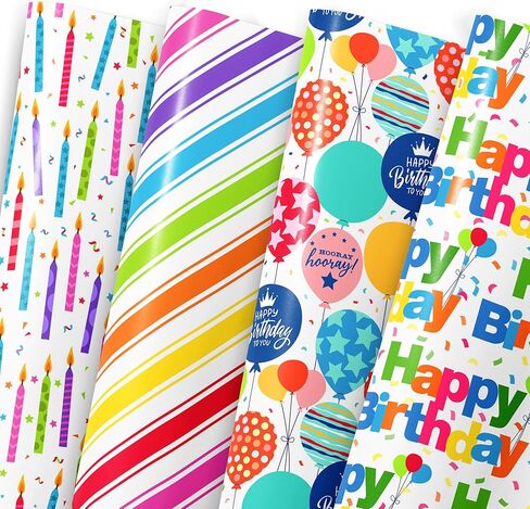 MotiGiftie Pink Wrapping Paper Sheet - 8 Sheets Folded Flat Gift Wrap with Cute Ribbon Bow, Pink Plaid, Stripes and Leaves Design for Girl Baby Shower, Birthday, Wedding - 20 X 28 Inch Per Sheet in Saudi Arabia