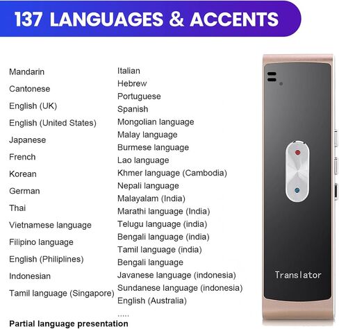 Language Translator Device Portable Two-Way Instant Translator 2025 Mini Pocket Smart Translator Ai Online Voice Photo Text Translation for Learning, Travel and Business(Black) in Saudi Arabia