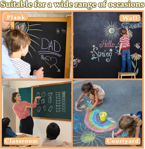 210 Pcs Sidewalk Chalk-30 Colors, Drawing Chalk for Kids, Jumbo Washable Chalk Giant Box Non-Toxic Dustless,Painting on Sidewalk,Outdoor Art, Blackboard, Playground in Kuwait