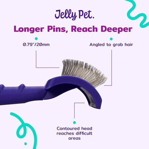Jelly Pet Universal Slicker Brush for Dogs, Dog Grooming Brush, Remove Tangles and Dead Undercoat, Tuffer Than Tangles, Maltese Shi-Tzu Poodle Bichon, Firm Pins, Teal, Small in Saudi Arabia