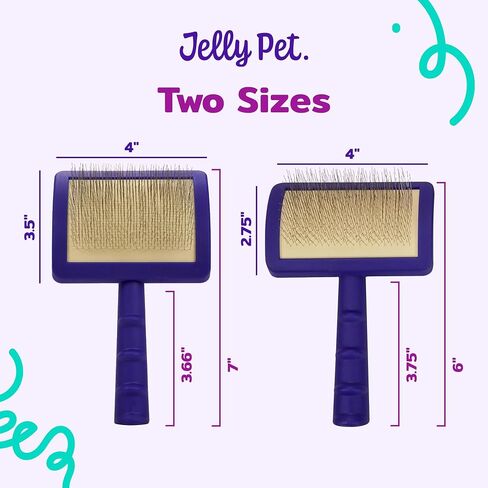 Jelly Pet Universal Slicker Brush for Dogs, Dog Grooming Brush, Remove Tangles and Dead Undercoat, Tuffer Than Tangles, Maltese Shi-Tzu Poodle Bichon, Firm Pins, Teal, Small in Saudi Arabia