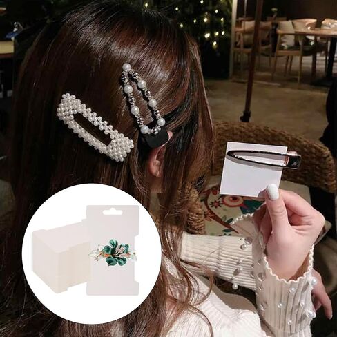 150 بطاقات عرض مشبك الشعر مع أكياس الخبز الذاتي - أصحاب الورق المقوى المستطيلة للأقواس والباريت وملحقات الشعر تنظيم in Kuwait