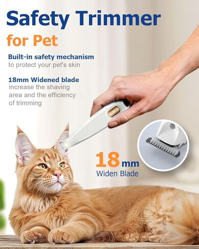 Dog Paw Trimmer with LED Light, 35dB Low Noise Precision Pet Paw Trimmer for Dogs Cats Grooming Clippers, 2 Speed Safety Electric Paw Hair Trimmer for Paws, Ears, Rump, Face, Eyes (White) in Saudi Arabia