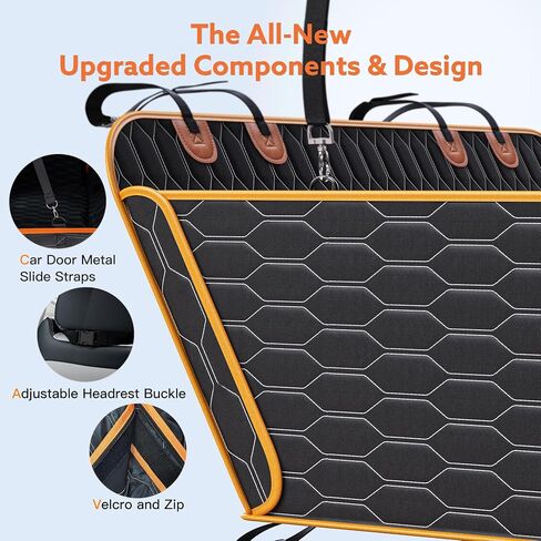 TantivyBo Back Seat Extender for Dogs, Dog Car Seat Cover for Back Seat with Hard Bottom for Car, Small Truck, Mid SUV, Supports 400LB with Car Seat Belt - Medium Size (Black) in Saudi Arabia