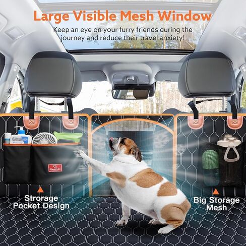 TantivyBo Back Seat Extender for Dogs, Dog Car Seat Cover for Back Seat with Hard Bottom for Car, Small Truck, Mid SUV, Supports 400LB with Car Seat Belt - Medium Size (Black) in Saudi Arabia