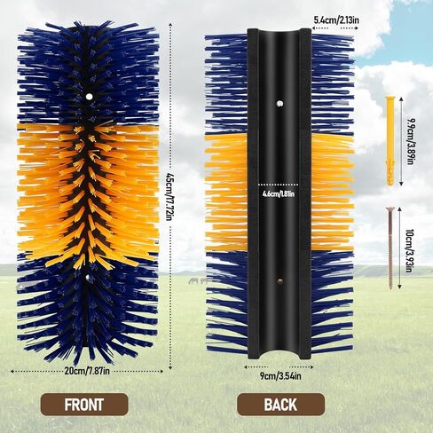 Livestock Scratching Brush, Flexible PBT Horse Grooming Kit Horse Brushes, Massage Brush Kit for Cattle, Cow, Sheep, Horses Goat Supplies (Yellow-Blue, 1 pack) in Kuwait