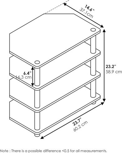 Furinno Turn-N-Tube Easy Assembly 4-Tier Petite Entertainment Center / TV Stand / TV Unit / TV Desk, Stainless Steel, Americano/Chrome in Saudi Arabia