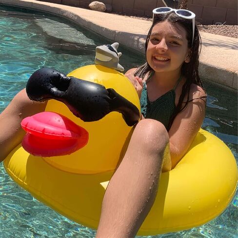 Game 5000-BB Giant Derby Float, Fun Rubber Duck, Quick-Fill Valves Pool Rafts & Inflatable Ride-ons, 300 lb Capacity, Built-In Cup Holders, 81" L x 76" W x 44" T in Saudi Arabia