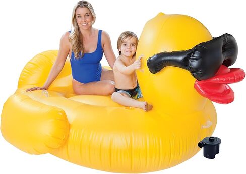 Game 5000-BB Giant Derby Float, Fun Rubber Duck, Quick-Fill Valves Pool Rafts & Inflatable Ride-ons, 300 lb Capacity, Built-In Cup Holders, 81" L x 76" W x 44" T in Saudi Arabia
