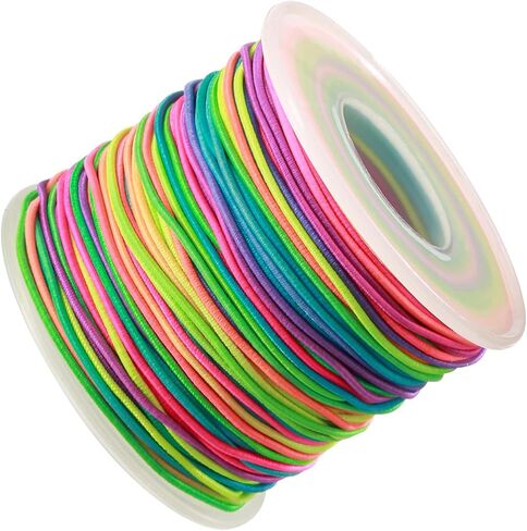 Elastic String for Bracelets, 1mm Sturdy Stretchy String Rainbow Elastic Cord for Jewelry Making, Beading Necklaces and Crafts (164 Feet) in Kuwait