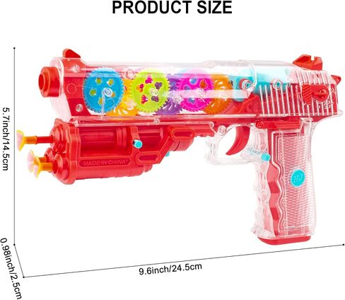 Light up Toy Gun for Boys, Music Gun Toy for Kids, Transparent Plastic Electric Toy Gun with Rotating Gears, Light and Music (Blue) in Saudi Arabia