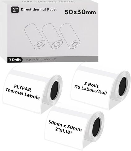Direct Thermal Labels,1.57''X1.18'' (40 x 30 mm)Thermal Label Sticker,Thermal Printer Labels for UPC, Barcodes, Postage, Address,Compatible with Most Desktop Label Printers, 115 Labels, 3 Rolls in Saudi Arabia