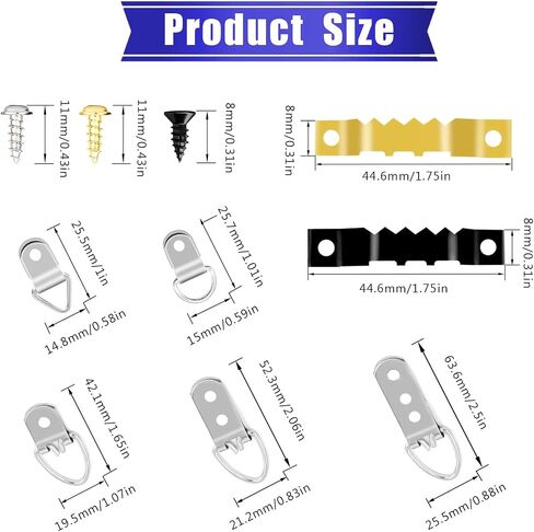 353PCS Golden Picture Hanging Kit,Picture Hangers Heavy Duty Picture Hanging Hooks with Screws,Picture Frame Hooks Heavy Duty Picture Framing Supplies Kit for Picture Hanging(7 Types) in Saudi Arabia