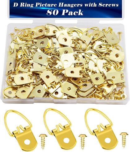 353PCS Golden Picture Hanging Kit,Picture Hangers Heavy Duty Picture Hanging Hooks with Screws,Picture Frame Hooks Heavy Duty Picture Framing Supplies Kit for Picture Hanging(7 Types) in Saudi Arabia