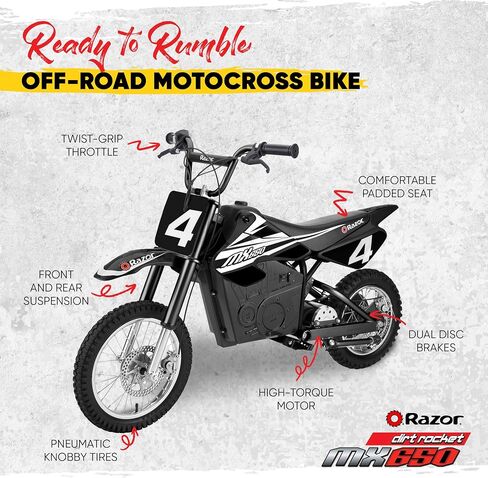 Razor MX650 Electric Dirt Bike, Black (2 Pack) in Saudi Arabia