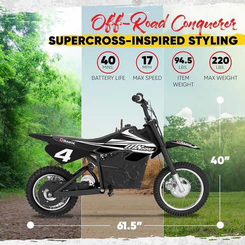 Razor MX650 Electric Dirt Bike, Black (2 Pack) in Saudi Arabia