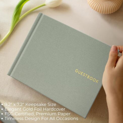 ZICOTO Beautiful Wedding Guest Book for Your Wedding Reception - Simply Elegant Guestbook to Sign in - The Perfect Wedding Or Baby Shower Guest Book and Addition to Your Big Day in Saudi Arabia