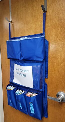 It's Sew EZ PPE Isolation Door Caddy - 8 Pockets - Yellow NFPA-701 Fire Resistant Nylon Oxford with Two Stainless Steel Hooks included in Saudi Arabia