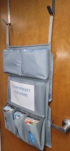 It's Sew EZ PPE Isolation Door Caddy - 8 Pockets - Yellow NFPA-701 Fire Resistant Nylon Oxford with Two Stainless Steel Hooks included in Saudi Arabia