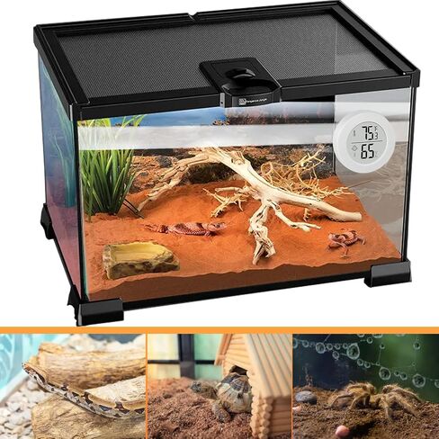 Reptile Tank Accessories, 2 Pack Bearded Dragon Tank Thermometer Humidity Gauge for Leopard Gecko, Jumping Spider, Snake, Gecko, Ball Python, Lizard in Saudi Arabia