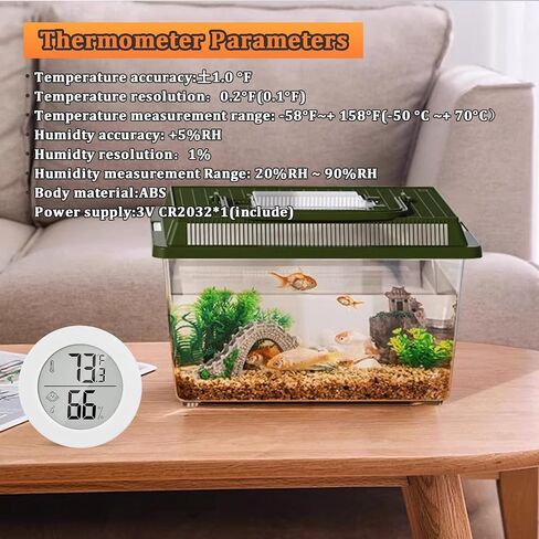 Reptile Tank Accessories, 2 Pack Bearded Dragon Tank Thermometer Humidity Gauge for Leopard Gecko, Jumping Spider, Snake, Gecko, Ball Python, Lizard in Saudi Arabia