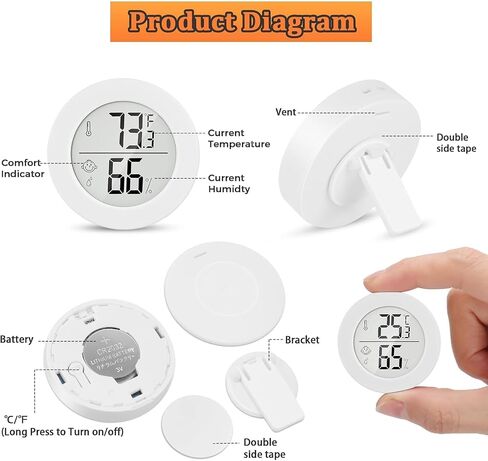 Reptile Tank Accessories, 2 Pack Bearded Dragon Tank Thermometer Humidity Gauge for Leopard Gecko, Jumping Spider, Snake, Gecko, Ball Python, Lizard in Saudi Arabia