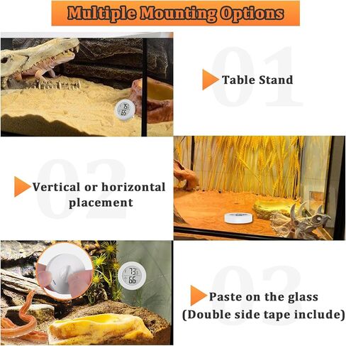 Reptile Tank Accessories, 2 Pack Bearded Dragon Tank Thermometer Humidity Gauge for Leopard Gecko, Jumping Spider, Snake, Gecko, Ball Python, Lizard in Saudi Arabia