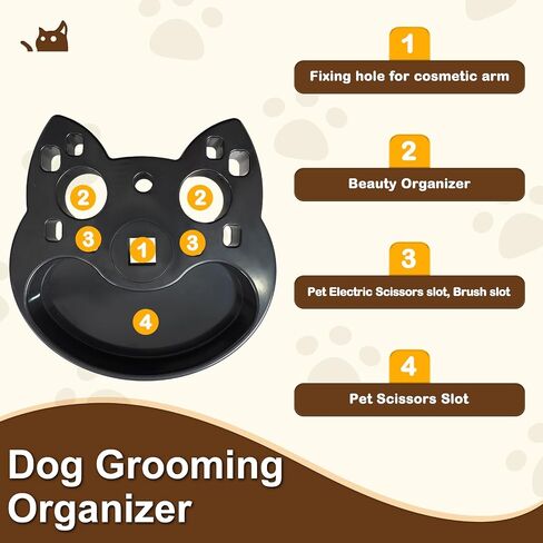 Rotatable Pet Grooming Tool Holder, Portable Dog Grooming Arm Organizer, for Storage Pet Hairdressing Scissors Clips Brushes in Saudi Arabia