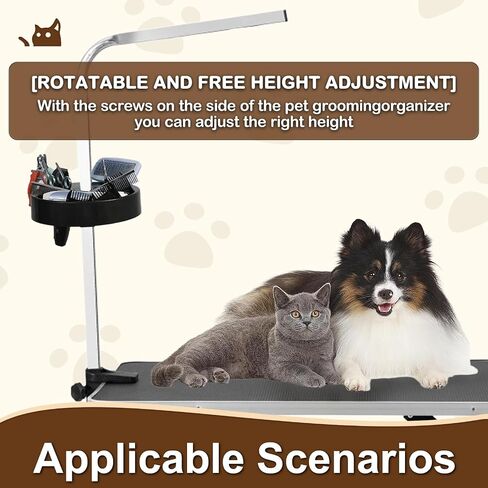 Rotatable Pet Grooming Tool Holder, Portable Dog Grooming Arm Organizer, for Storage Pet Hairdressing Scissors Clips Brushes in Saudi Arabia