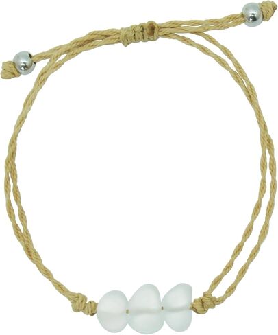 3 سوار زجاج البحر الحجري يدويًا سوار شاطئية قابلة للتعديل ، هدية سوار أفضل صديق ، هدية صيفية ، هدايا ملهمة للمجوهرات المحيطية للنساء ، أمي (زهرة الذرة) in Kuwait