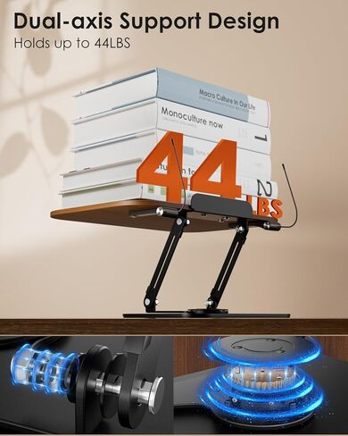 Book Stand for Reading, Aboutool Adjustable Book Holder with 360° Swivel Base & Page Clips, Foldable Cookbook Stand Textbook Stand for Music Scores, Recipe, Tablet, Laptop, Textbook in Kuwait