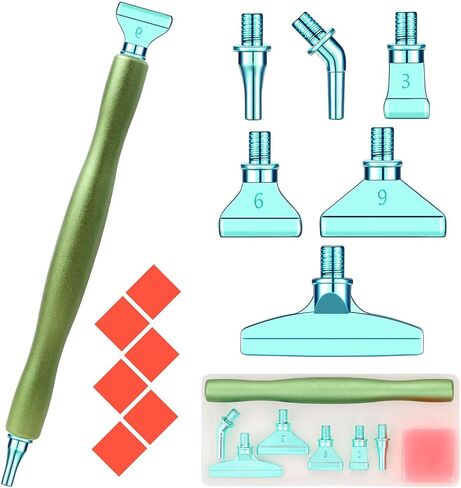 Metal Diamond Painting Pen Accessories Tools Set,1PCS Diamond Art Pen and 6Pcs Metal Screw Thread Multi Placer Tips,Metal Diamond Painting Drill Pens for DIY Diamond Art in Saudi Arabia