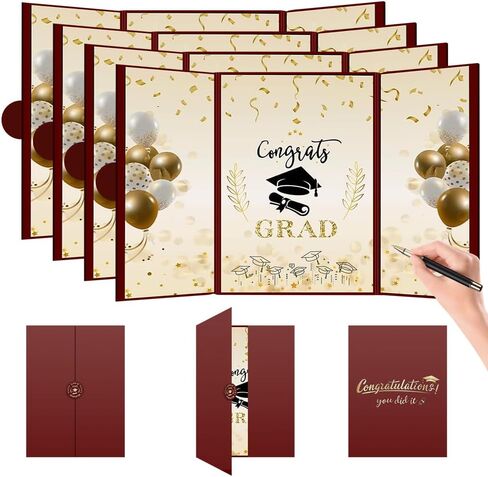 4Pcs Graduation Guest Book 2025, Red Graduation Decorations of 2025 Graduation Sign in Board for High School & College, Graduation Guestbook Alternative with 4 Pens (3 colors) in Saudi Arabia