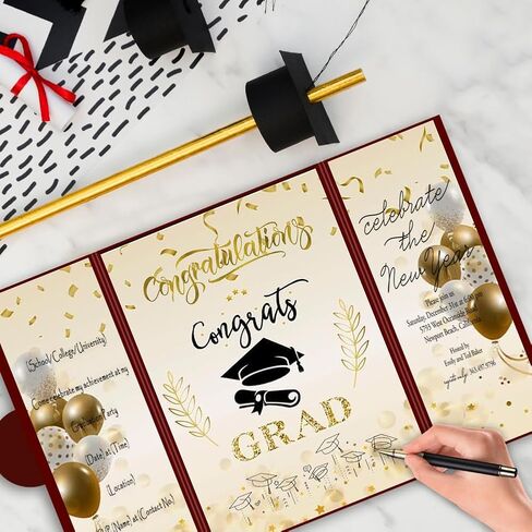 4Pcs Graduation Guest Book 2025, Red Graduation Decorations of 2025 Graduation Sign in Board for High School & College, Graduation Guestbook Alternative with 4 Pens (3 colors) in Saudi Arabia