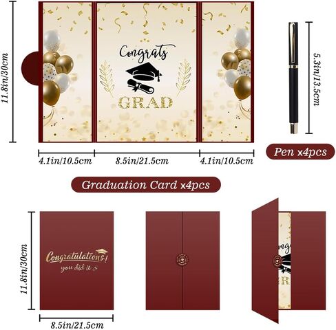 4Pcs Graduation Guest Book 2025, Red Graduation Decorations of 2025 Graduation Sign in Board for High School & College, Graduation Guestbook Alternative with 4 Pens (3 colors) in Saudi Arabia