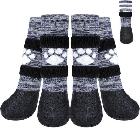 KOOLTAIL Anti Slip Dog Socks to Prevent Licking Paws for Hot/Clod Pavement,Waterproof Long Snow Dog Boots&Paw Protectors with Straps Traction Control for Hardwood Floor for Small Medium Large DogsM in Saudi Arabia