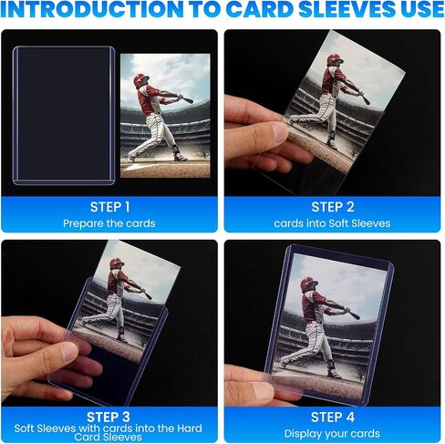 1600 Packs Card Sleeves Top Loads for Cards,3" x 4" Baseball Card Protectors,Trading Card Sleeves Hard Plastic Fit for Baseball, Football Cards (800 Hard Sleeve + 800 Soft Sleeve) in Saudi Arabia