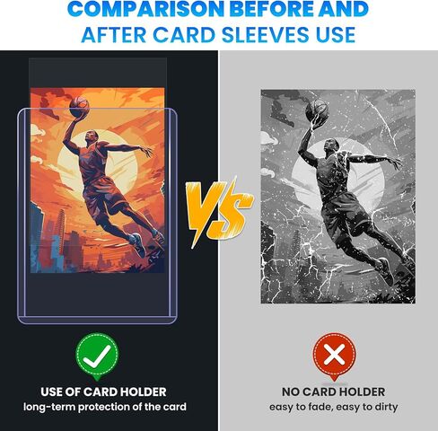 1600 Packs Card Sleeves Top Loads for Cards,3" x 4" Baseball Card Protectors,Trading Card Sleeves Hard Plastic Fit for Baseball, Football Cards (800 Hard Sleeve + 800 Soft Sleeve) in Saudi Arabia