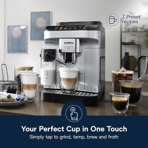 De'Longhi Magnifica Plus Fully Automatic Espresso Machine with Automatic Milk Frother for 18+ One Touch Recipes, Built-in Grinder, ECAM32070SB in Saudi Arabia