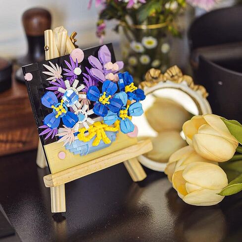 Flowers Frame - Blue Star Flower Art Frames - Floral Building Toys - 476 PCS Artificial Faux Flowers Set - Great Gift Idea for 8 Plus Year Old Girls, Boys, Educiro in Saudi Arabia