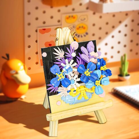 Flowers Frame - Blue Star Flower Art Frames - Floral Building Toys - 476 PCS Artificial Faux Flowers Set - Great Gift Idea for 8 Plus Year Old Girls, Boys, Educiro in Saudi Arabia