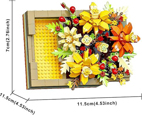 Flowers Frame - Blue Star Flower Art Frames - Floral Building Toys - 476 PCS Artificial Faux Flowers Set - Great Gift Idea for 8 Plus Year Old Girls, Boys, Educiro in Saudi Arabia