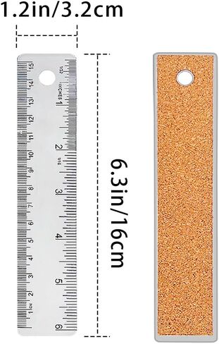 12 Inch Metal Ruler Stainless Steel Metal Ruler with Cork Backing, Non-Slip Rulers with Inch and Centimeters, Straight Edge Cork Base Rulers for Student School Office Drafting Tools in Saudi Arabia